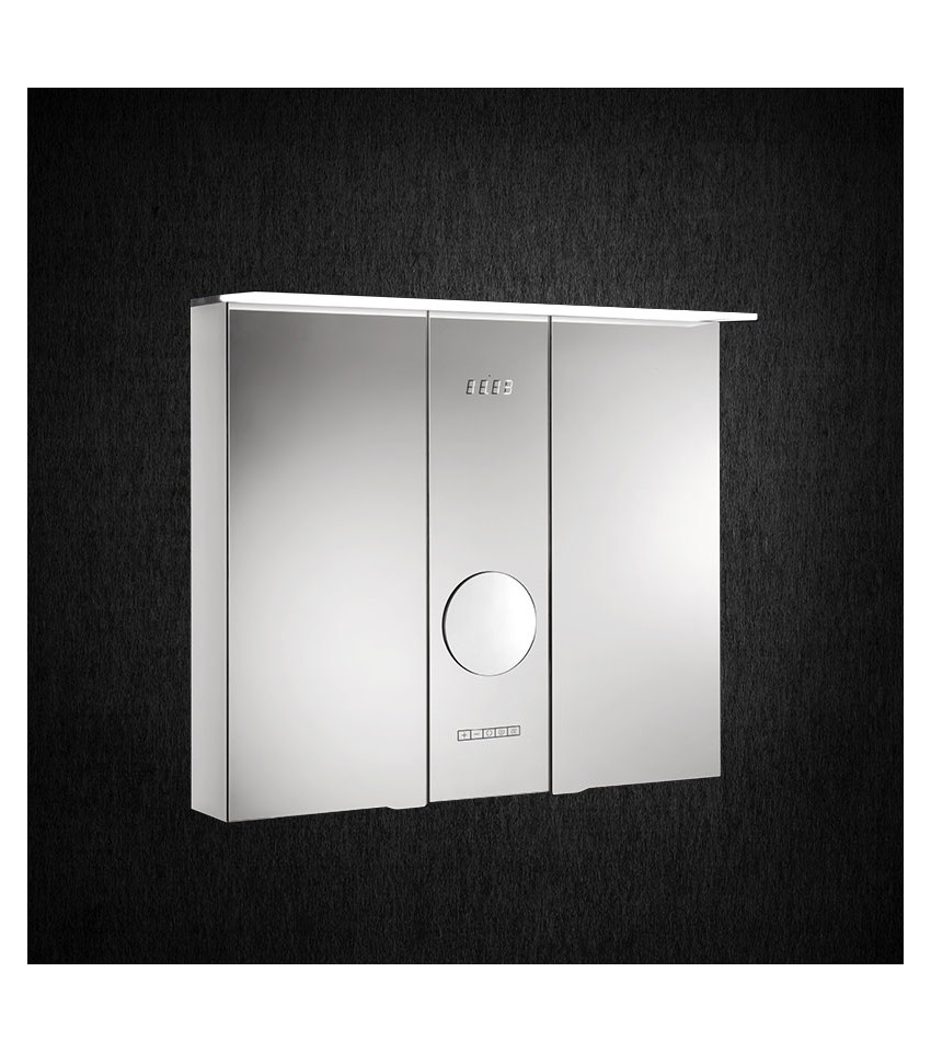 armoire de salle de bain lumineuse led alkor kolom avec porte miroir odiffusion